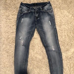 Blue Jeans with rhinestones on the side